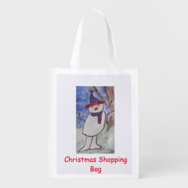 Cute Snowman Reused Shopping Bag Boodschappentas