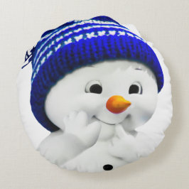 Cute Snowman Rond Kussen
