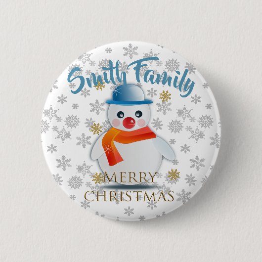 Cute Snowman Ronde Button 5,7 Cm (Voorkant)