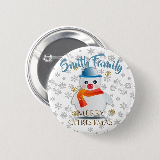 Cute Snowman Ronde Button 5,7 Cm (Voorkant /achterkant)
