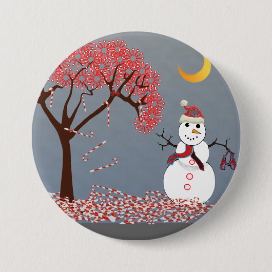 Cute Snowman Ronde Button 7,6 Cm (Voorkant)