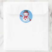 Cute Snowman Ronde Sticker (Tas)