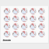 Cute Snowman Ronde Sticker (Vel)
