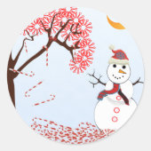 Cute Snowman Ronde Sticker (Voorkant)