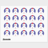 Cute Snowman Ronde Sticker (Vel)