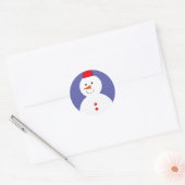 Cute Snowman Ronde Sticker (Envelop)
