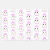 Cute Snowman Roze kerstmix Inpakpapier Vel (Voorkant 2)