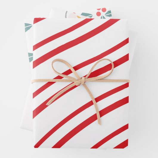 Cute Snowman Roze kerstmix Inpakpapier Vel (In situ)