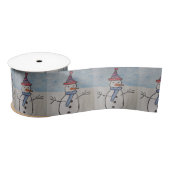 Cute Snowman Satijnen Lint (Spoel)