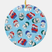Cute Snowman Scarf Pet Kerstmis Keramisch Ornament (Achterkant)