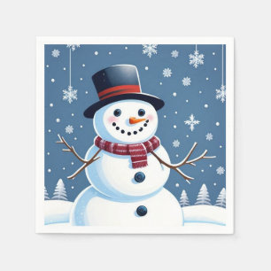 Cute Snowman Servet