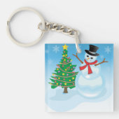 Cute Snowman Sleutelhanger (Voorkant)