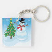Cute Snowman Sleutelhanger (Achterkant)
