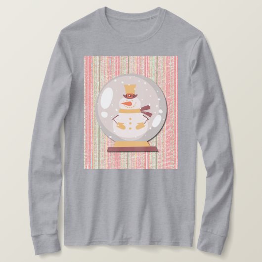 Cute Snowman Snow Globe Art on T-Shirt (Design voorkant)