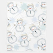 Cute Snowman & Snowflake Pattern Blanket  Fleece Deken (Voorkant)