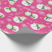 Cute Snowman Snowflake Whimsical Cadeaupapier (Hoek)