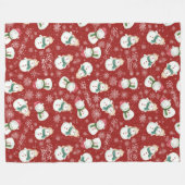 Cute Snowman Snowflake Whimsical Cozy Fleece Deken (Voorkant (Horizontaal))