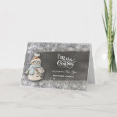 Cute Snowman, Snowflakes Corporate Greeting Feestdagen Kaart (Voorkant)