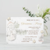Cute Snowman, Snowflakes CorporateKerstparty Kaart (Staand voorkant)