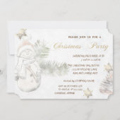 Cute Snowman, Snowflakes CorporateKerstparty Kaart (Voorkant)