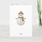 Cute Snowman Snowflakes Drawing Christmas Feestdagen Kaart (Achterkant)
