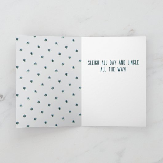 Cute Snowman Snowflakes Drawing Christmas Feestdagen Kaart (Binnen)