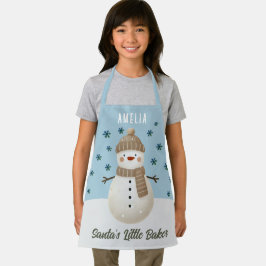 Cute Snowman Snowflakes Santa's Little Baker Kid Schort