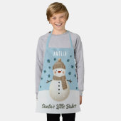Cute Snowman Snowflakes Santa's Little Baker Kid Schort (Gedragen)