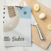 Cute Snowman Snowflakes Santa's Little Baker Kid Theedoek (Quarter Fold)