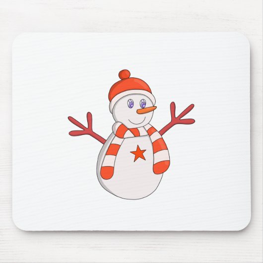 Cute Snowman Star Muismat (Voorkant)
