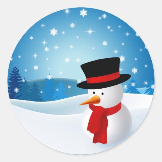 Cute Snowman Sticker (Voorkant)