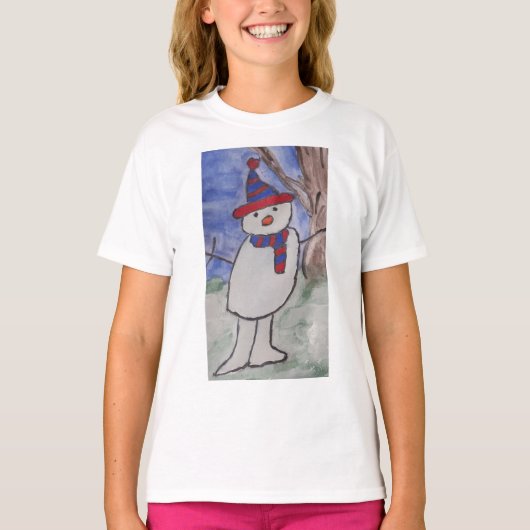 Cute Snowman T-shirt (Voorkant)