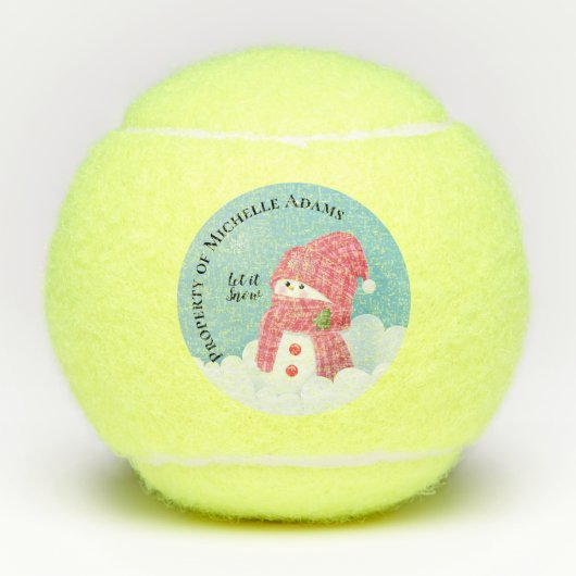 Cute Snowman Tennisballen (Voorkant)