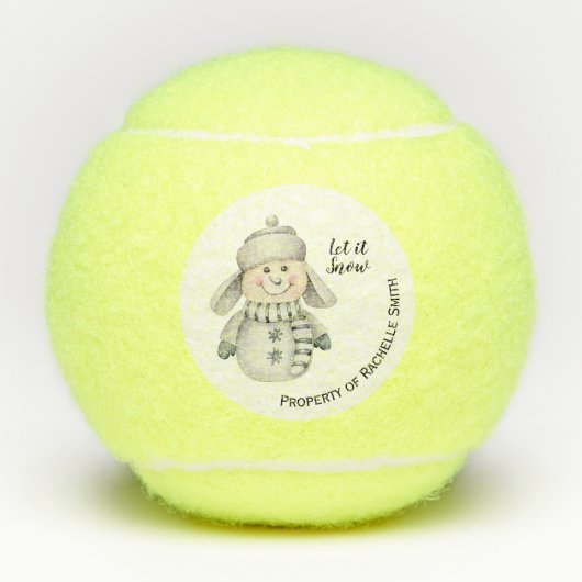Cute Snowman Tennisballen (Voorkant)