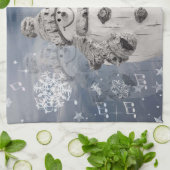 Cute Snowman Theedoek (Gevouwen)