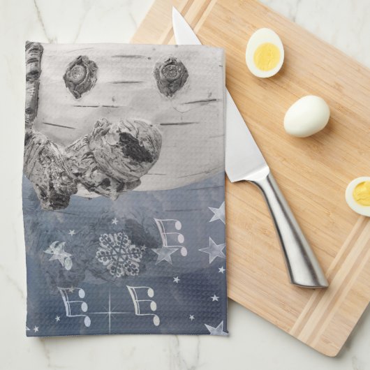 Cute Snowman Theedoek (Quarter Fold)