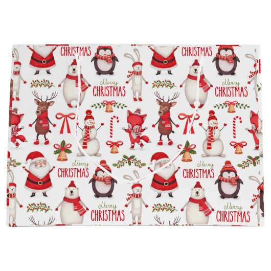 Cute Snowman Tissue Paper Groot Cadeauzakje (Voorkant)