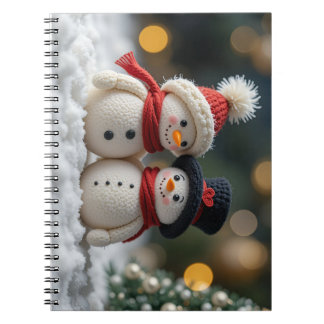 cute snowman together notitieboek