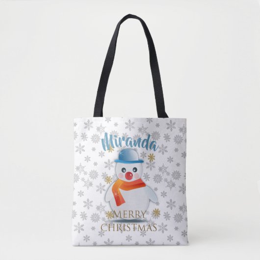Cute Snowman Tote Bag (Voorkant)