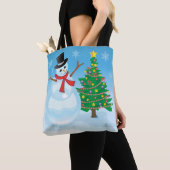 Cute Snowman Tote Bag (Dichtbij)