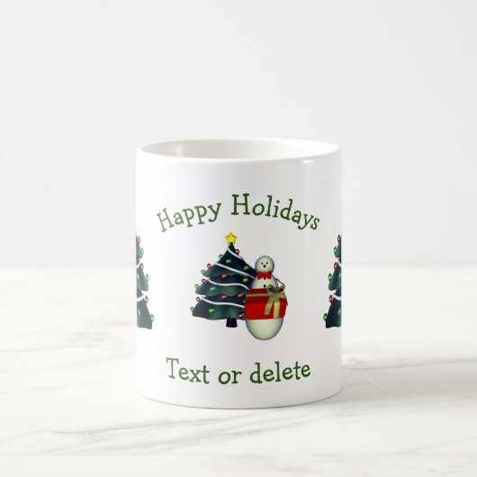 Cute Snowman Tree - Aangepaste kerstfeestdag Koffiemok (Center)