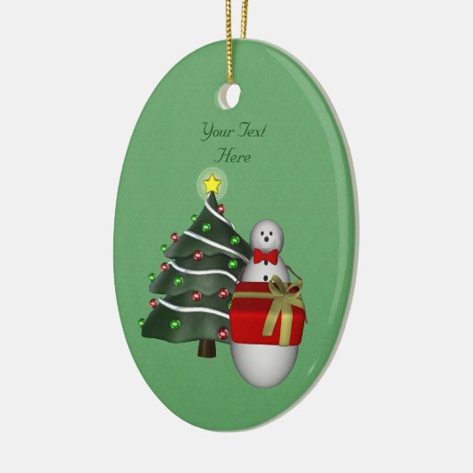 Cute Snowman Tree Holiday Keramisch Ornament (Links)
