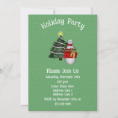 Cute Snowman Tree Present Christmas Holiday  Kaart (Voorkant)
