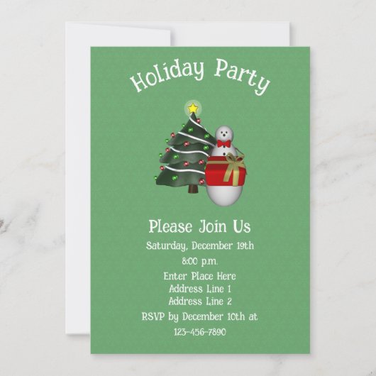 Cute Snowman Tree Present Christmas Holiday  Kaart (Voorkant)