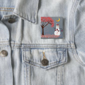 Cute Snowman Vierkante Button 5,1 Cm (In situ)