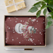 Cute Snowman Waterverf Merry kersttypografie Tissuepapier (Geschenk)