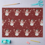 Cute Snowman Waterverf Merry kersttypografie Tissuepapier (Craft)