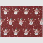 Cute Snowman Waterverf Merry kersttypografie Tissuepapier (Voorkant)