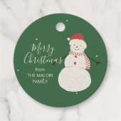 Cute Snowman | Whimsical Christmas Holiday Design Bedankjes Labels (Voorkant)