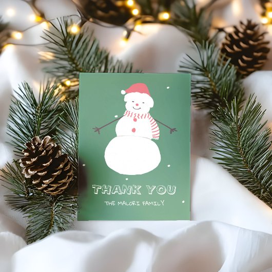 Cute Snowman | Whimsical Christmas Holiday Design Bedankkaart